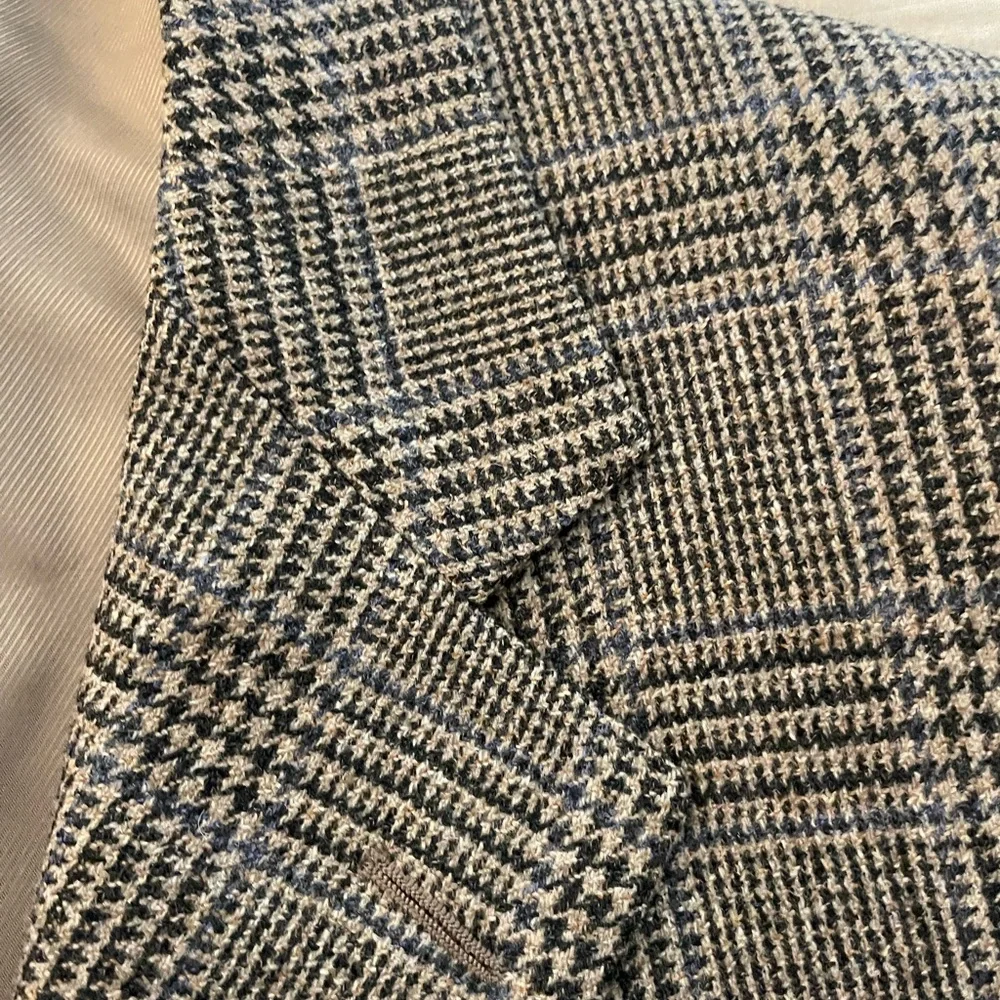 Samuelsohn Soft‎ Wool & Cashmere Plaid 3-Button SB Powell Jacket Size 40 R